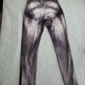 2 piece black, grey, white leggings and crop top